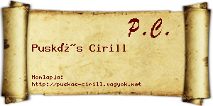 Puskás Cirill névjegykártya
